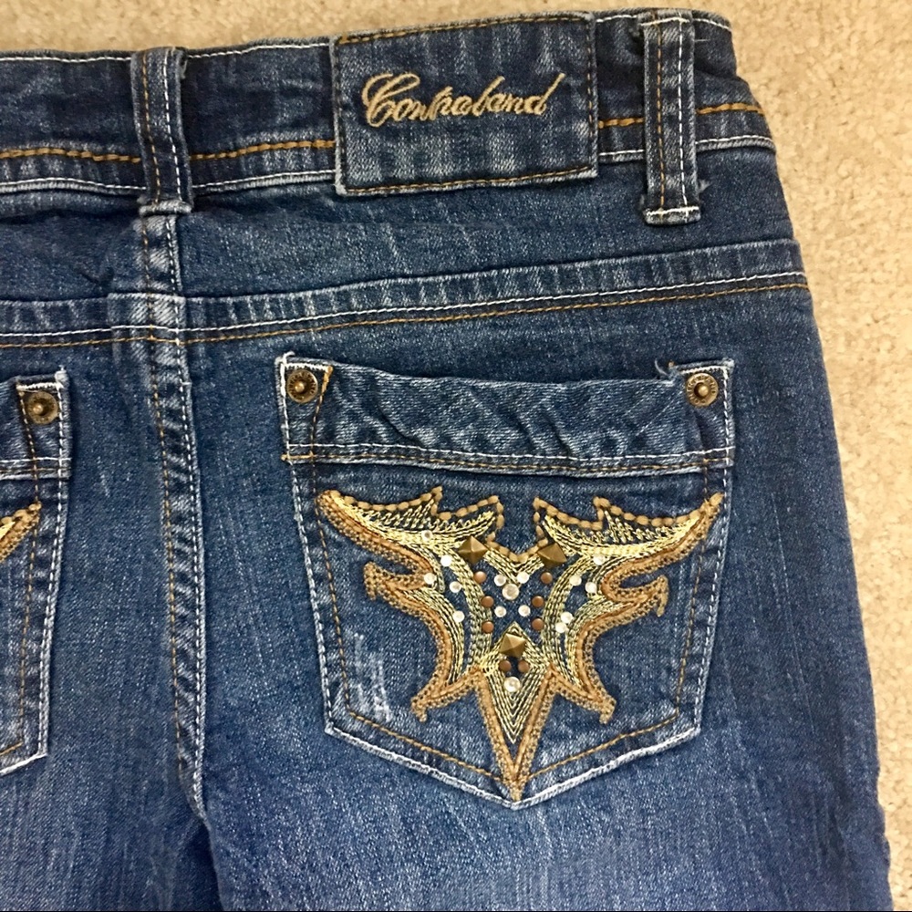 Embellished Jean Shorts Bermuda Length